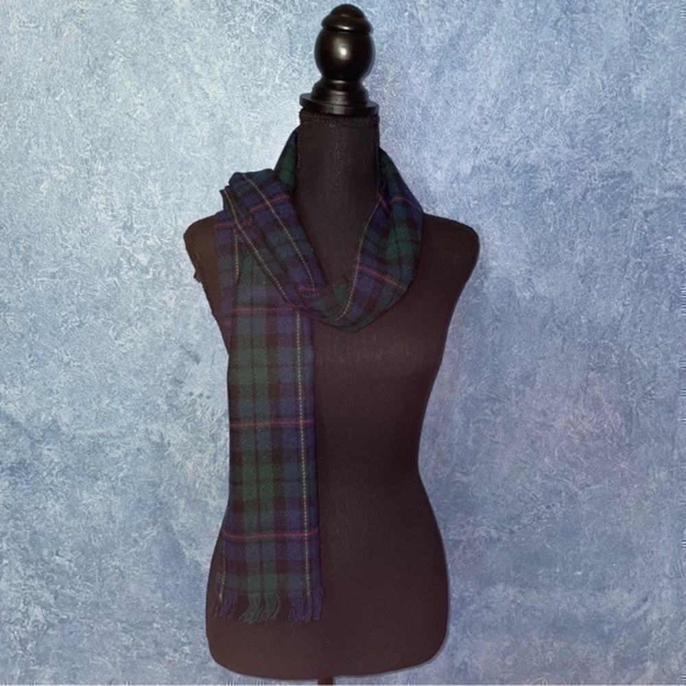 Wool Tartan Plaid Neck Scarf